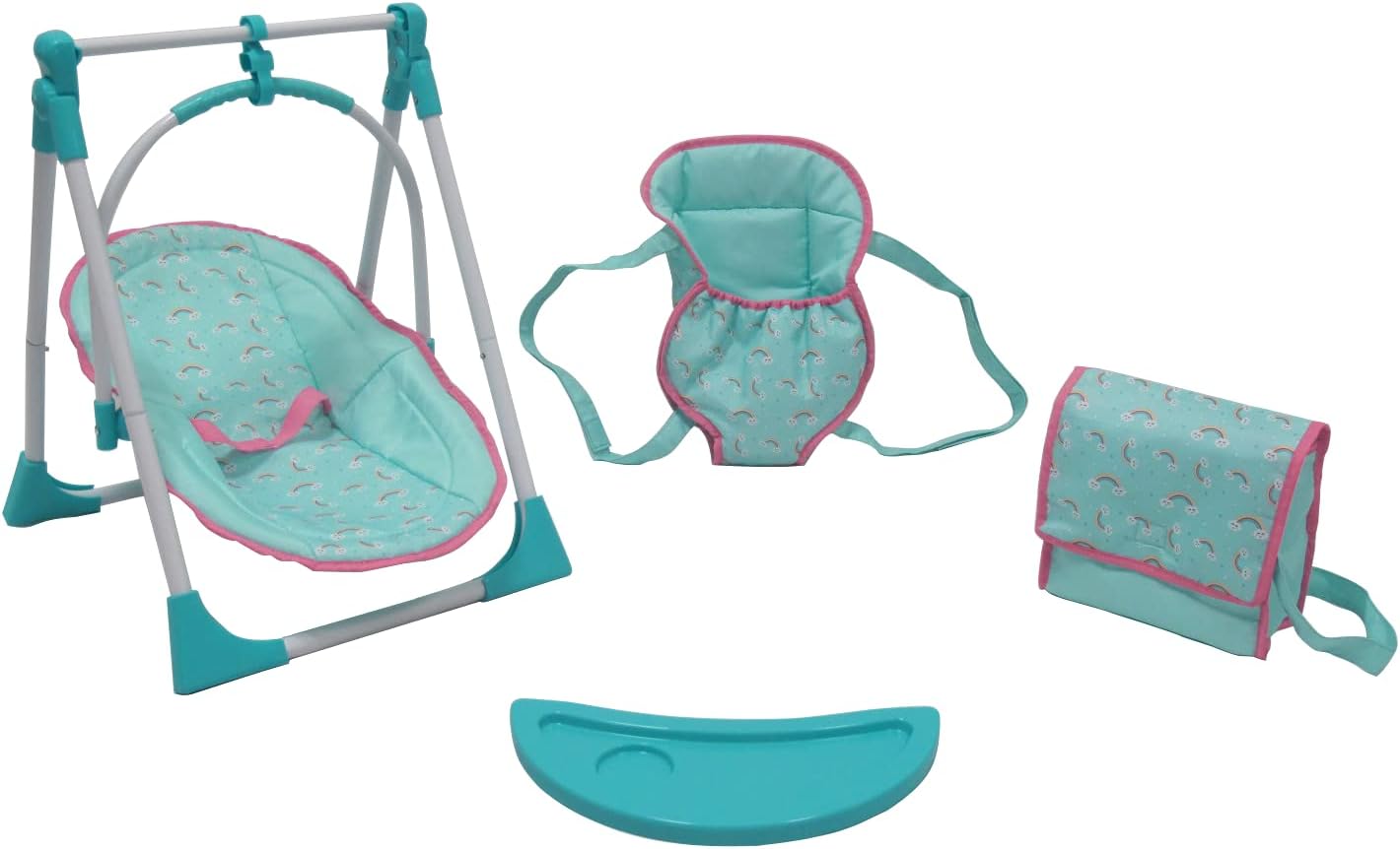 KOOKAMUNGA KIDS Doll High Chair Playset 5 in 1 Converts