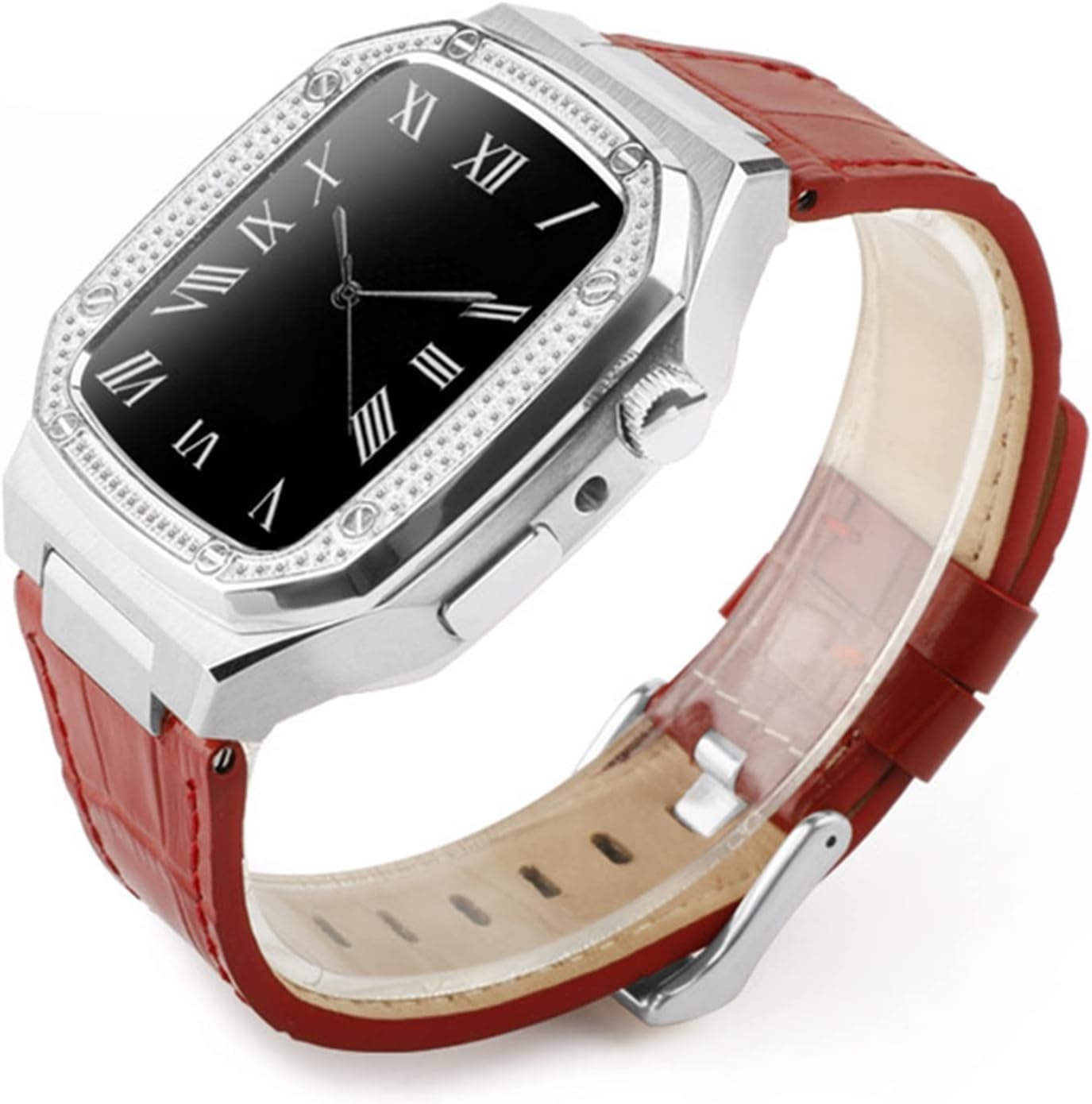 Apple - shika SCHIK Leather Band Strap Bracelet Metal Watch Case Bezel For