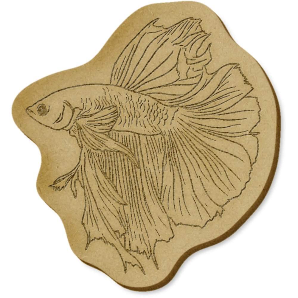 6 x 'Siamese Fighting Fish' MDF Craft Embellishments (EB00027910)