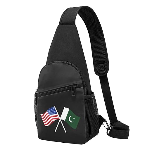ADOSIA American And Pakistan Flag Chest Pack Leisure Shoulder Crossbody Chest Bag
