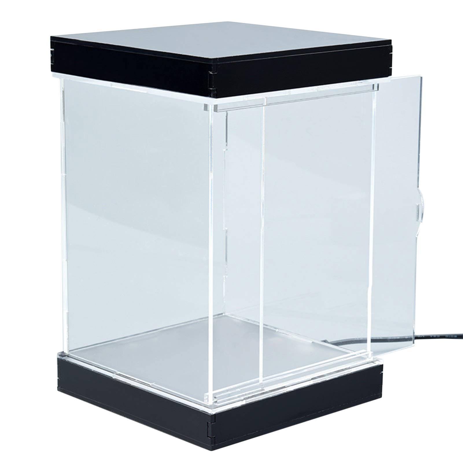 Klare Acryl-Display-Boxen, Acryl-Vitrine mit LED for Figuren Sammlerstücke Schiebetüren transparent mehrere Größen(17x15x27CM)