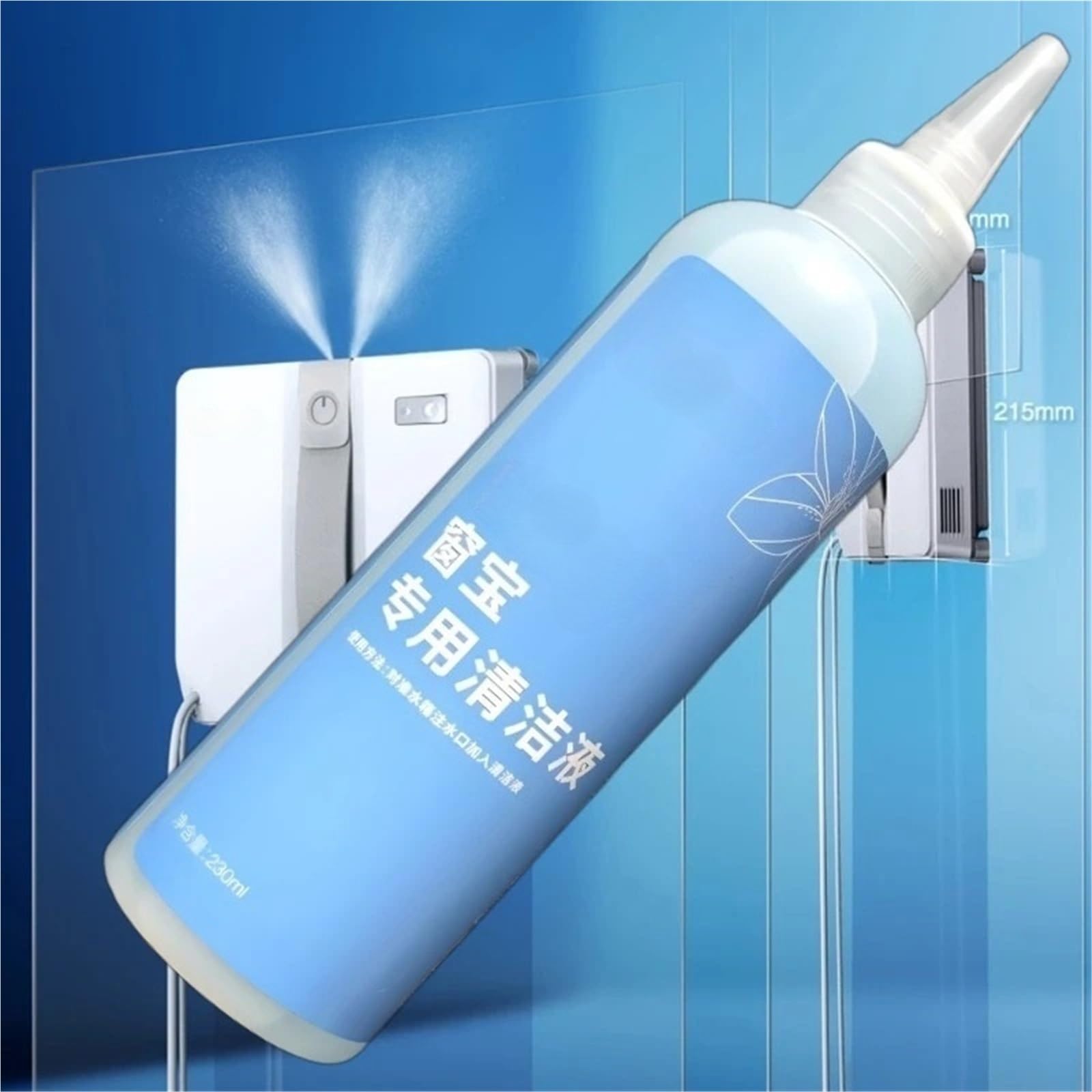 Solución limpiacristales compatible con ECOVACS Winbot W2/W1/MINI, limpiador de cristales líquido de 230 ml(10 packs)
