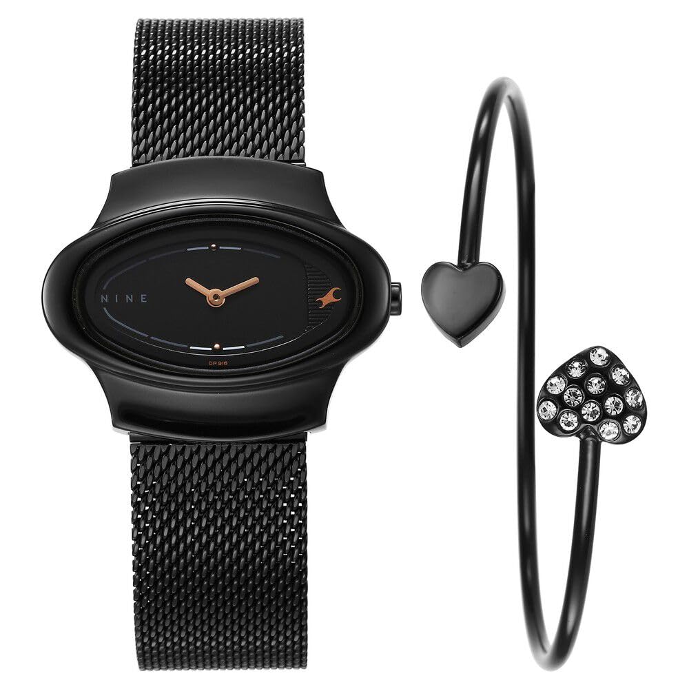 Fastrack Pulse Quartz Analog Black Dial Stainless Steel Strap Watch for Girls-6004NM03F (B0CSKB9CJP) Amazon Price History, Amazon Price Tracker
