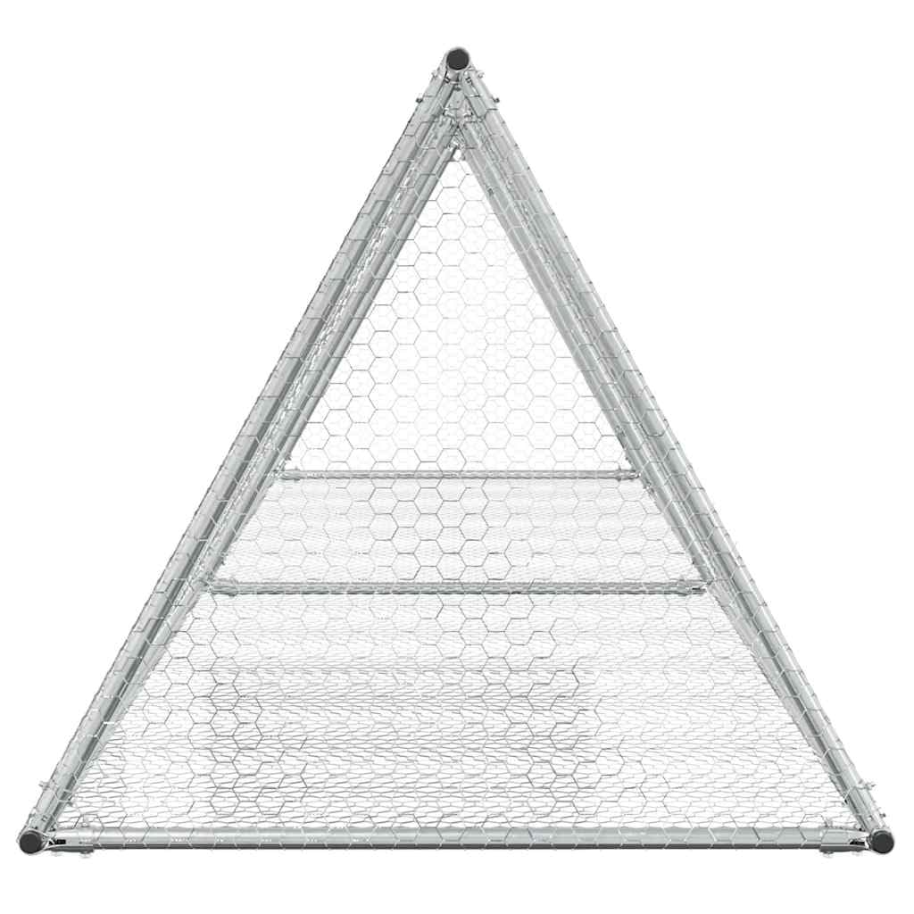vidaXL Conigliera Argento 400x105x91 cm in Acciaio Zincato gabbia per conigli da esterno casetta per animali casetta per conigli