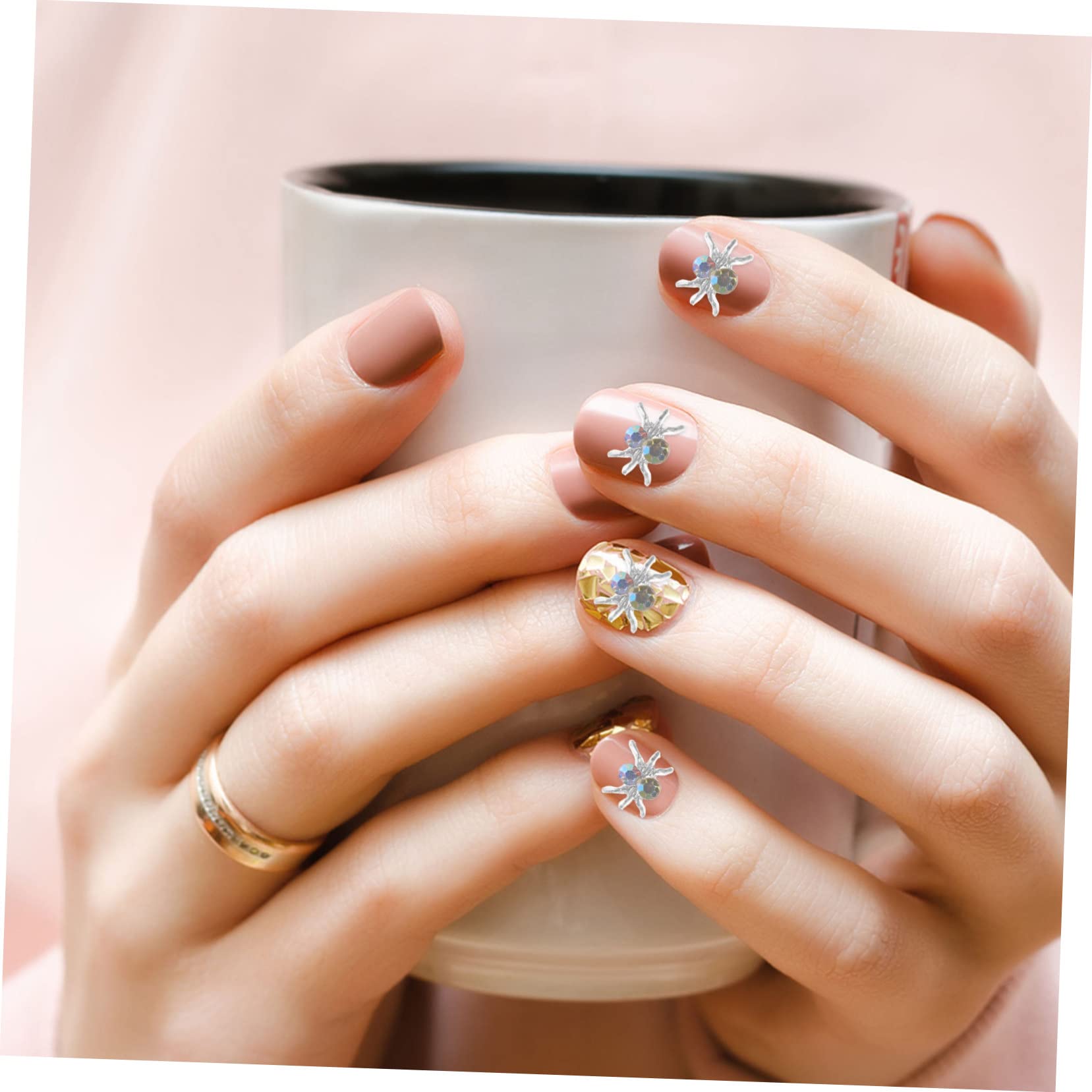Healvian 300piezas Adornos De Manicura De Araña Para Decoración De Uñas Para Halloween y Fiestas