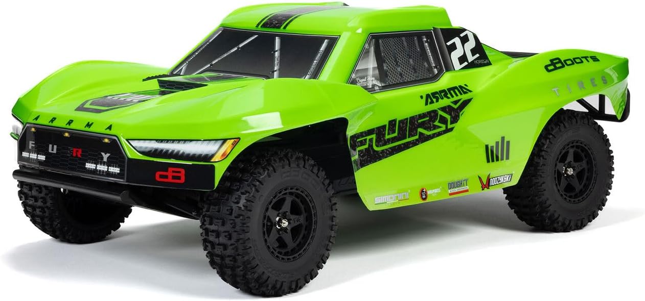 ARRMA RC Truck 1/10 Fury 2wd Short Course Truck RTR (Battery and Charger Not Included), Green, ARA3221T1