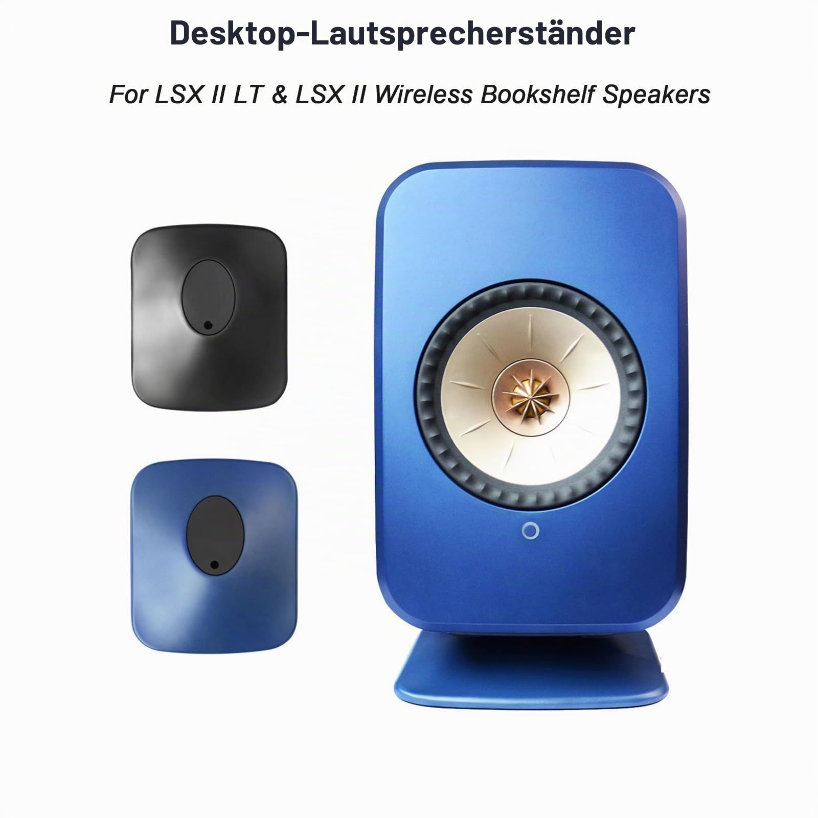 2 Stück Desktop Halterung für KEF LSX II/LSX II LT kabellose Bücherregal-Lautsprecher Ständer Surround Sound Audio Lautsprecher Halter, TV und Heimkinozubehör (Schwarz)