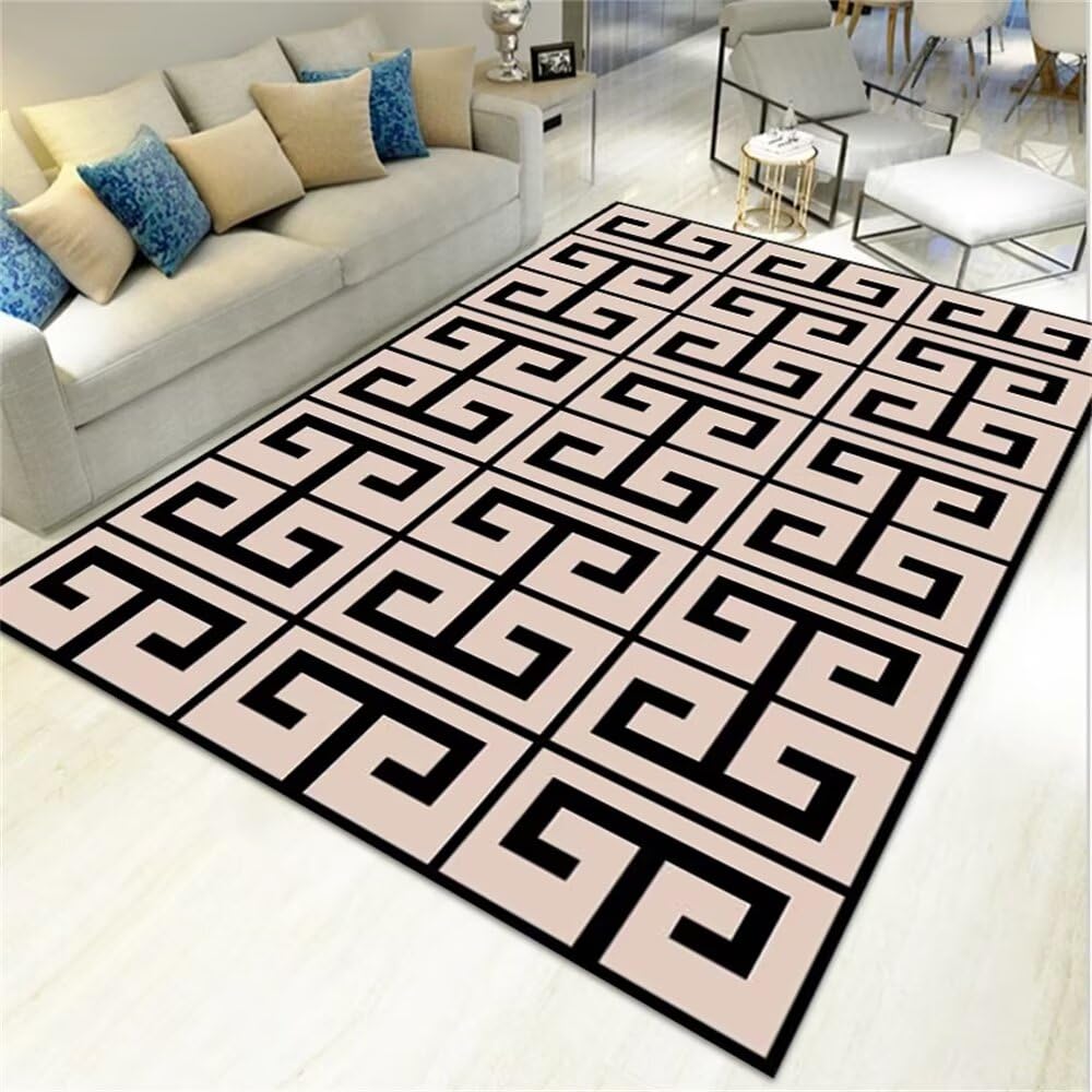 Moquette géométrique haut de gamme au design minimaliste brun