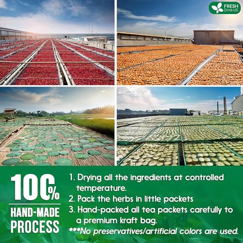 Image of FRESHDRINKUS, 20 Packs of Oil Reducing Tea, Oil Cleansing for Liver, 10 Herbal Ingredients, Traditional Recipe Tea for Liver, 100% Natural, Easy Brewing, Steep Repeatedly