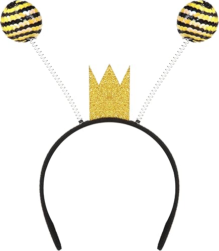 Needzo Diadema de antena de abeja de reina, disfraz y accesorio de cosplay, cabeza Bopper para Halloween, talla única
