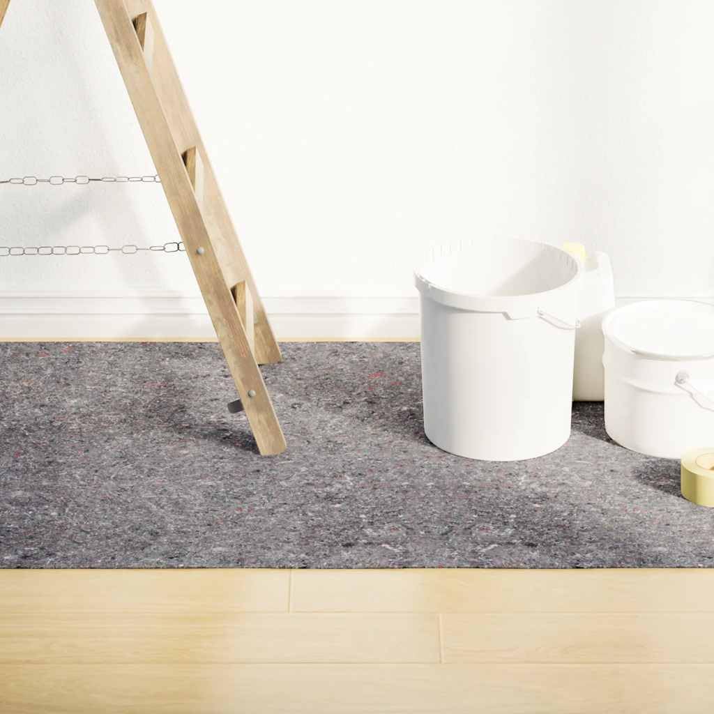 Antypoślizgowa włóknina malarska 50 m 220 g/m² szara włóknina z powłoką z polietylenu (PE), folia ochronna na podłogę i mata ochronna jako folia ochronna do dywanu do laminatu, parkietu