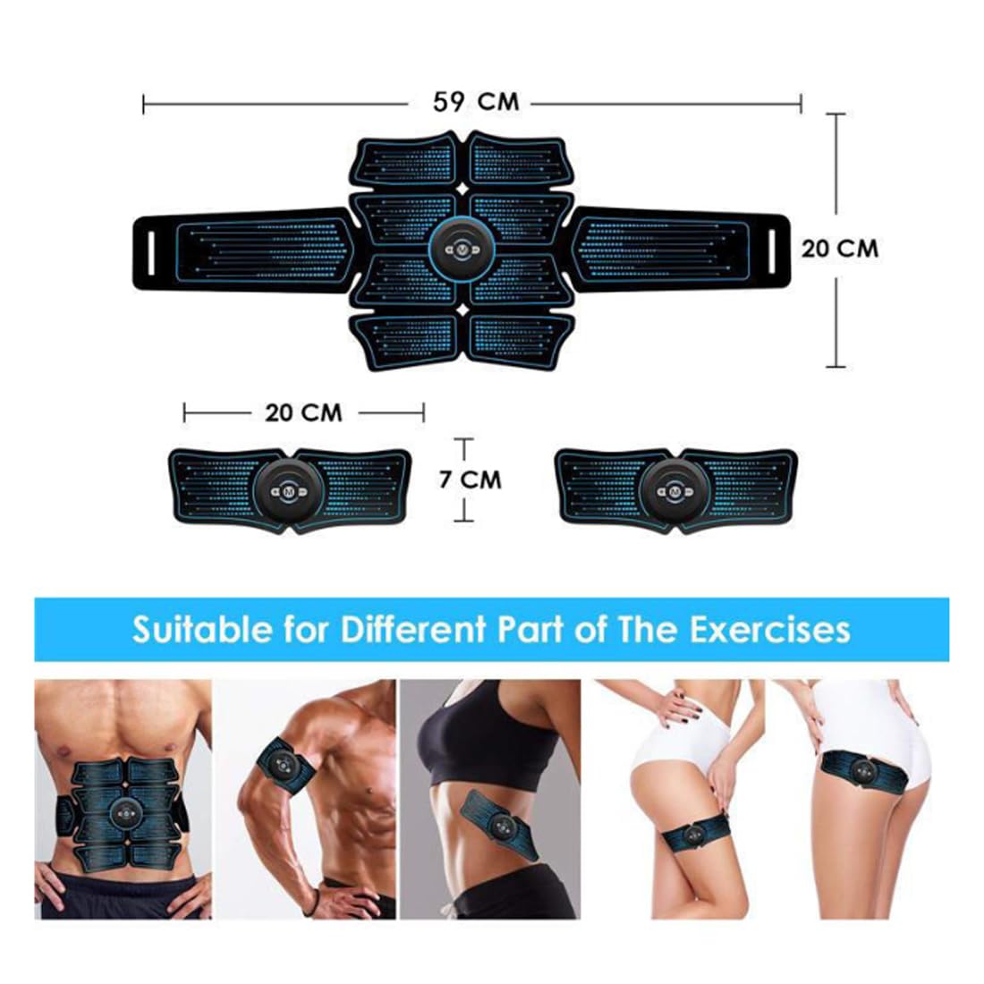 Générique Abviberi Ceinture Electrostimulation, Stimulateur Abdominal Abviberi, Ceinture De Stimulation Musculaire électronique Rechargeable avec 6 Modes Et 10 Niveaux pour Hommes Et Femmes