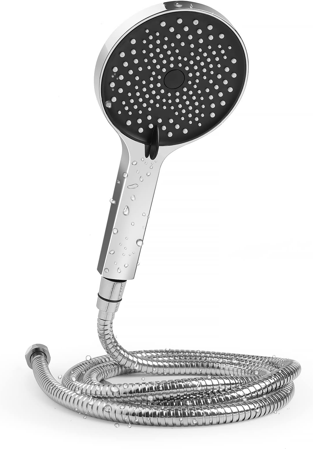 Baytion Stainless Steel Handheld Shower Head Set, 5.12in, 3 Spray Settings, Polished Chrome