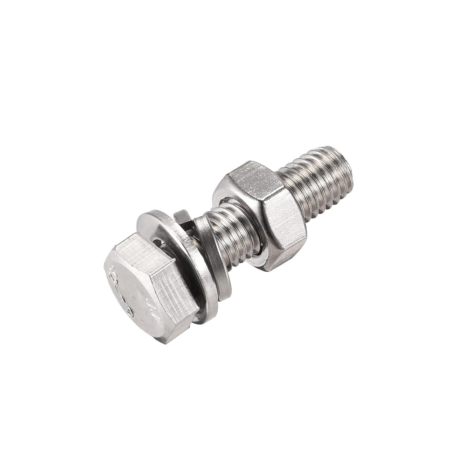 TOP-VIGOR 4Pcs M10 x 35mm Hex Head Screws Bolts, Nuts, Flat & Lock Washers Kits - Image 4