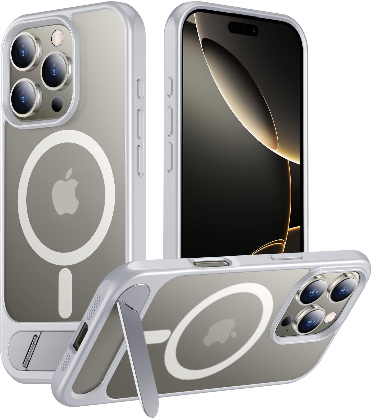 Temdan Magnetic Compatible with iPhone 16 Pro Case, [Built-in Invisible Kickstand][Compatible with MagSafe][Military Grade Shockproof] Slim