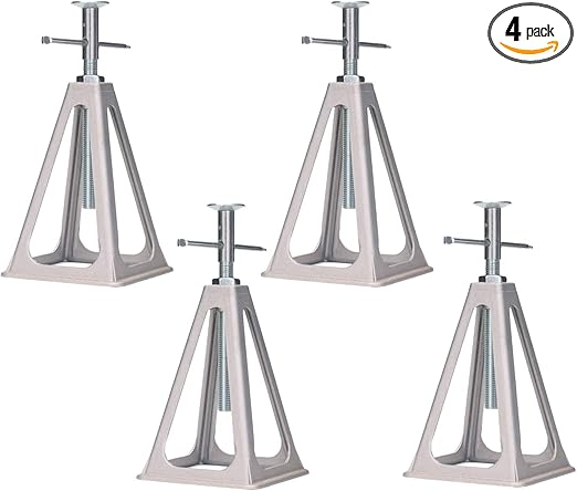 Homeon Wheels Aluminum Stabilizer Stack Jacks for RV Jack Stands for Travel Trailers Pop-Up Camper Cars or Boats Support Up to 7936 lbs Adjustable 17 Inche 4 Pack