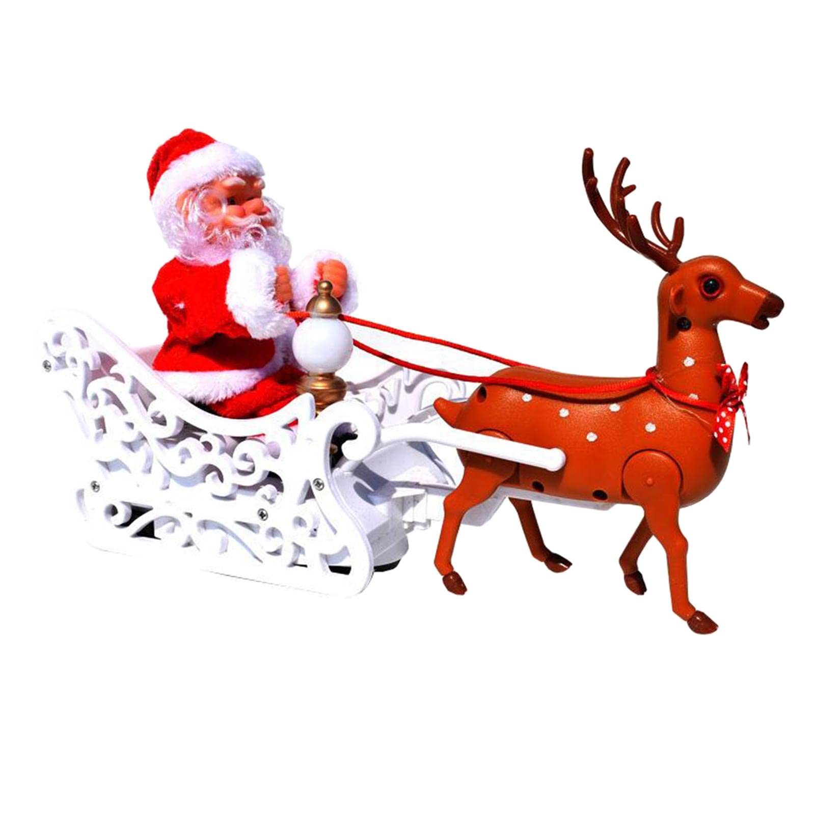 Amazon.co.jp: LOL-FUN 座っているヘラジカのそりサンタクロース電気