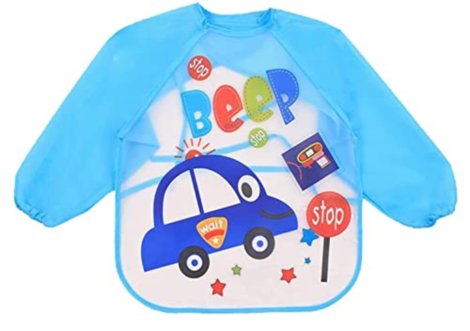 MOMISY Waterproof Smock Painting Apron for Kids Full Sleeve Feeding Bib for Babies Cartoon Animal Art for Infants Toddler Boys Girls-image-19