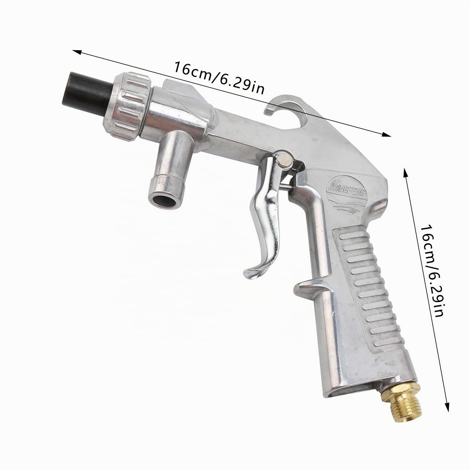 Kit de jet de sable à air comprimé, pistolet de sablage, compresseur d'air, pistolet de sablage pour cabine de sablage avec 8 buses en céramique, 4 buses métalliques et tuyau en caoutchouc de 1 m