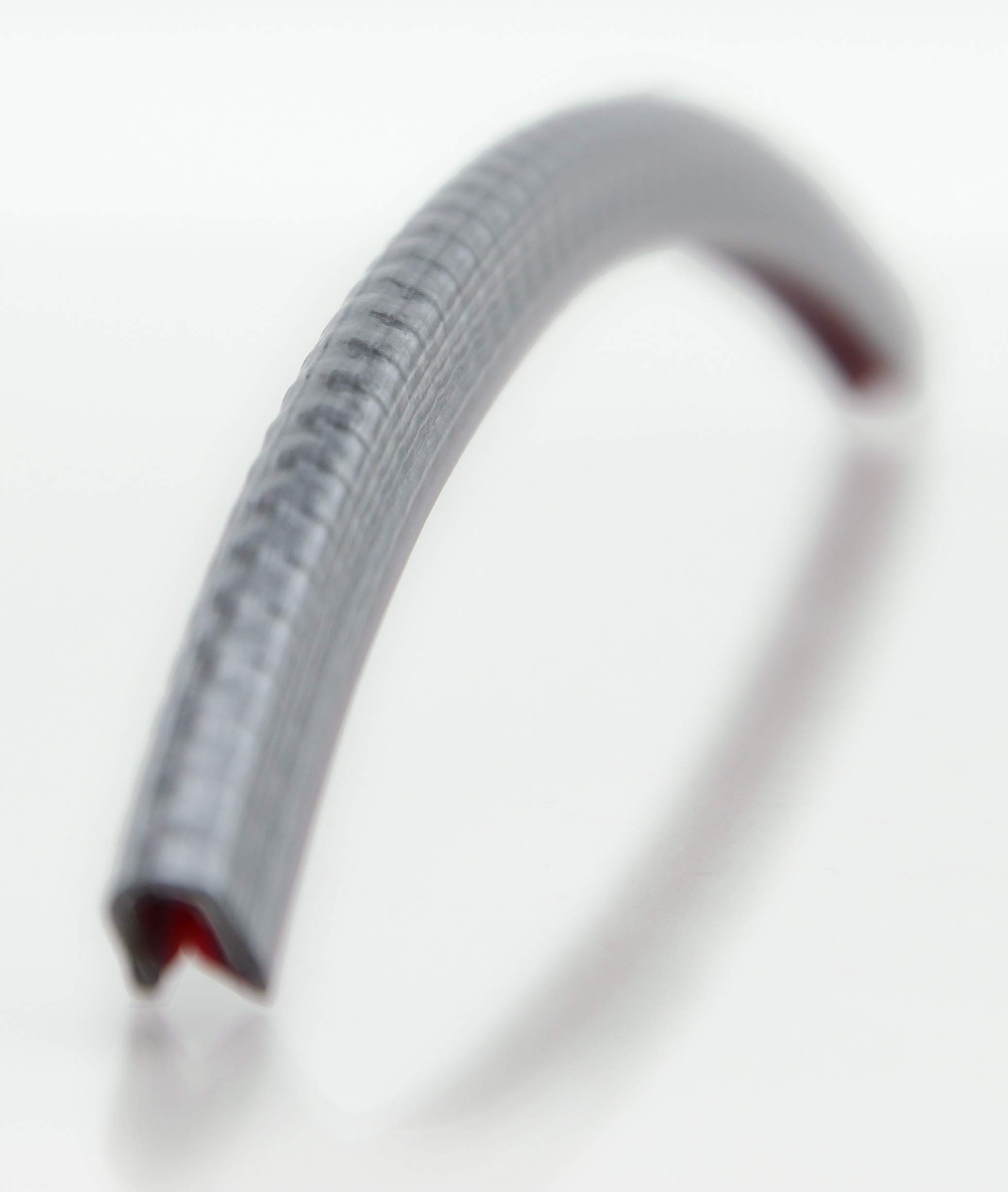 KS1-2SG Kantenschutzprofil von SMI-Kantenschutzprofi - PVC Gummi Klemmprofil - Klemmbereich 1-2 mm - mit Stahleinlage - Kantenschutz - Silbergrau - einfache Montage, selbstklemmend ohne Kleber (100 m)