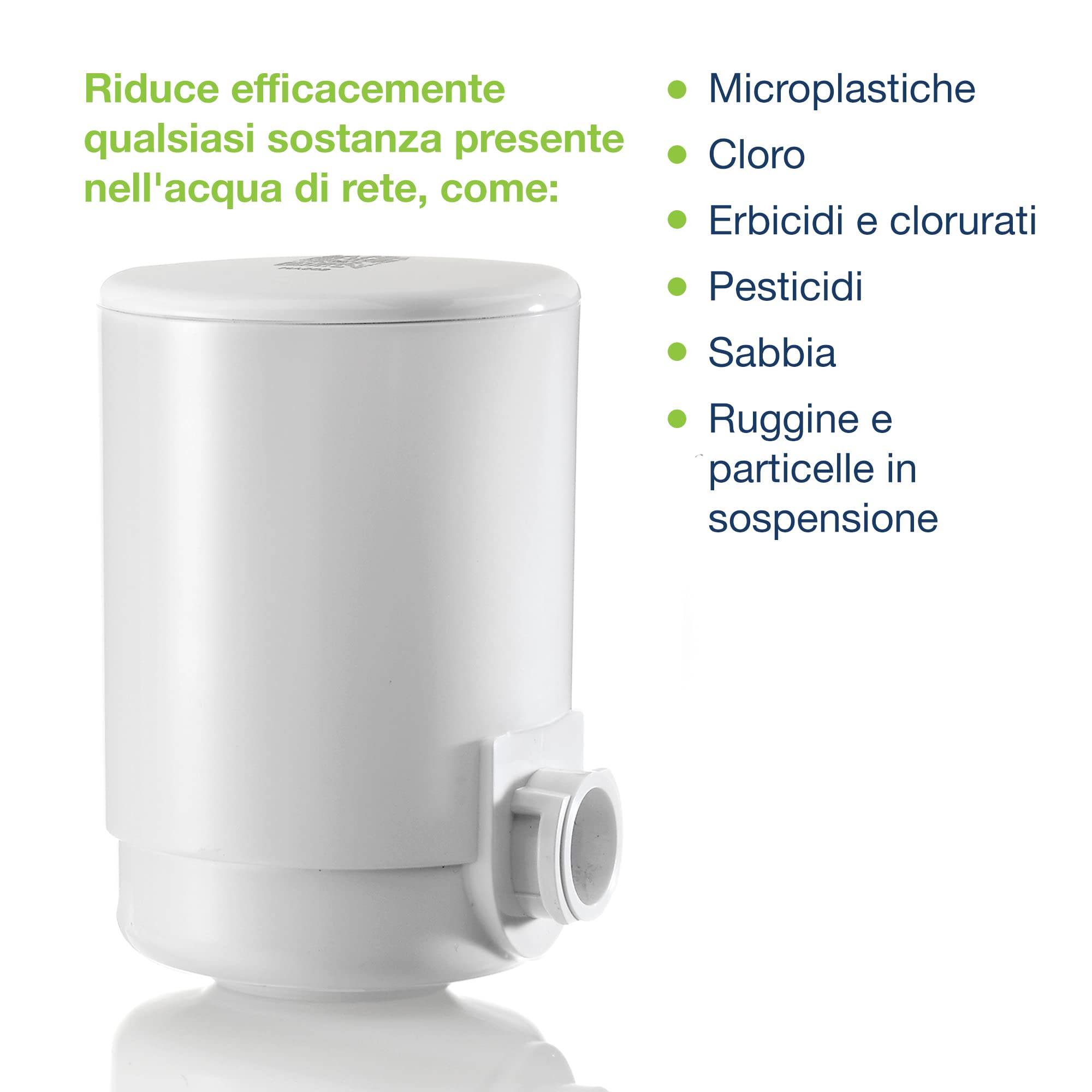 LAICA Cartuccia Filtro Acqua di Ricambio HYDROSMART+™ Metal Stop - Compatibile con Filtro Rubinetto LAICA e Filtro Rubinetto Genova - 4 Mesi di Acqua Filtrata, Riduce Metalli Pesanti e Cloro