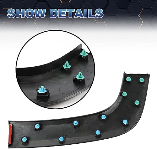 Miniatura 5 de PIT66 Guardabarros para guardabarros, compatible con Jeep Renegade 2015-2021, 1 moldura para guardabarros trasero izquierdo, color negro texturizado