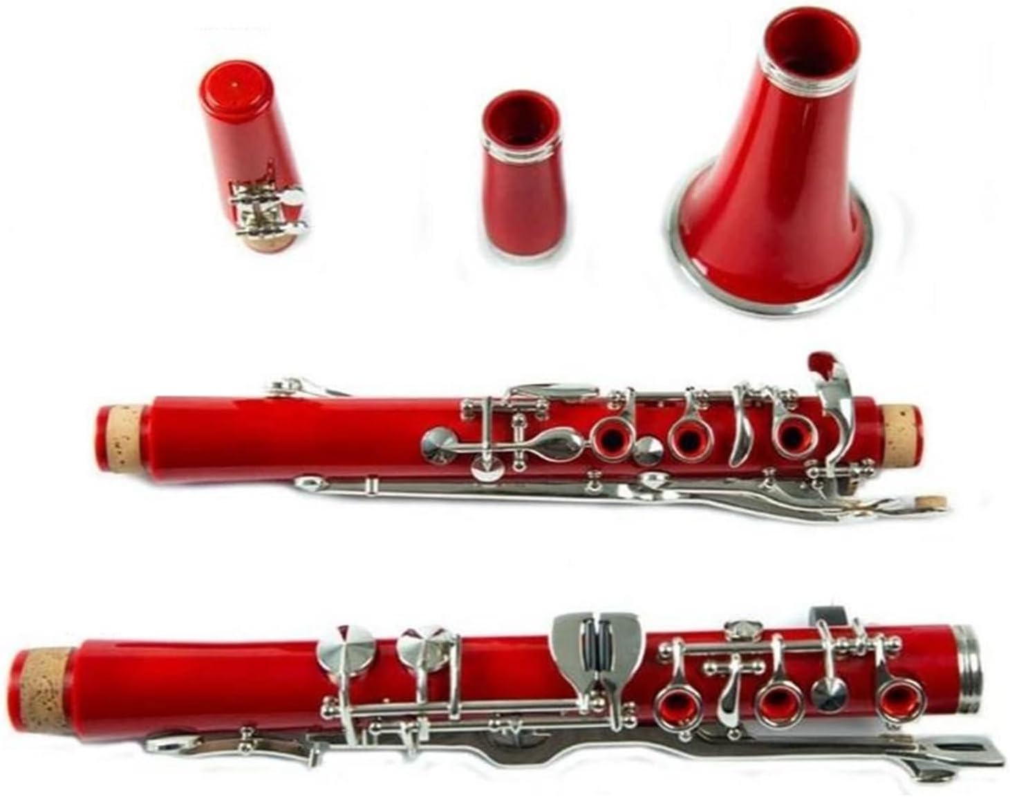 Red Color Plastic Clarinet G Tone Nickel Plated 20 Key
