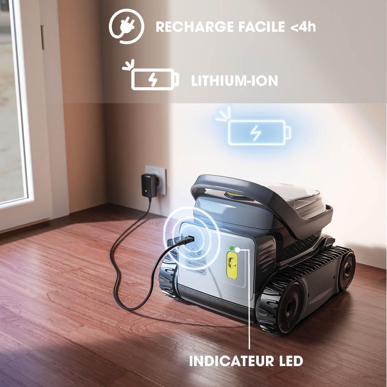 Zodiac Pixel OP32. Robot Nettoyeur de Fond sans Câble. Piscines jusqu'à 32m²