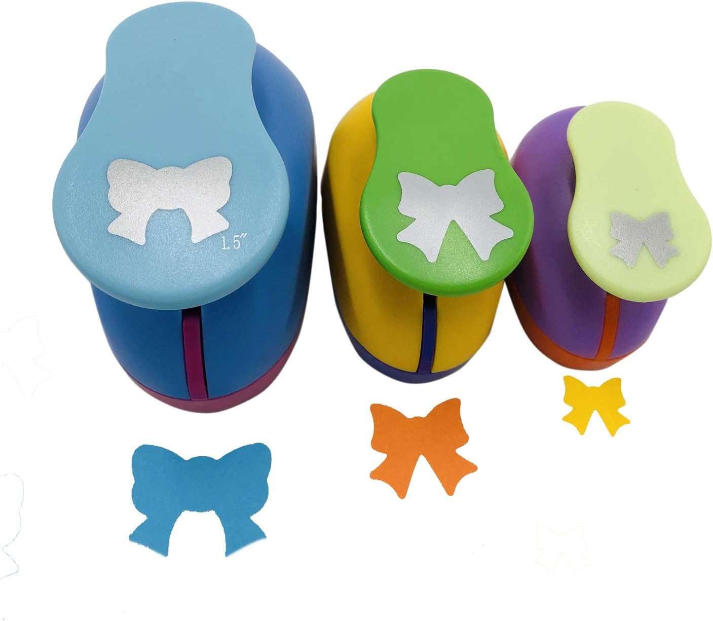 Set of 3PCS Bow (5/8 inch+1 inch+1.5 inch) Craft Punch Set Bow Paper Punch Punch Craft Scrapbooking Eva Punches