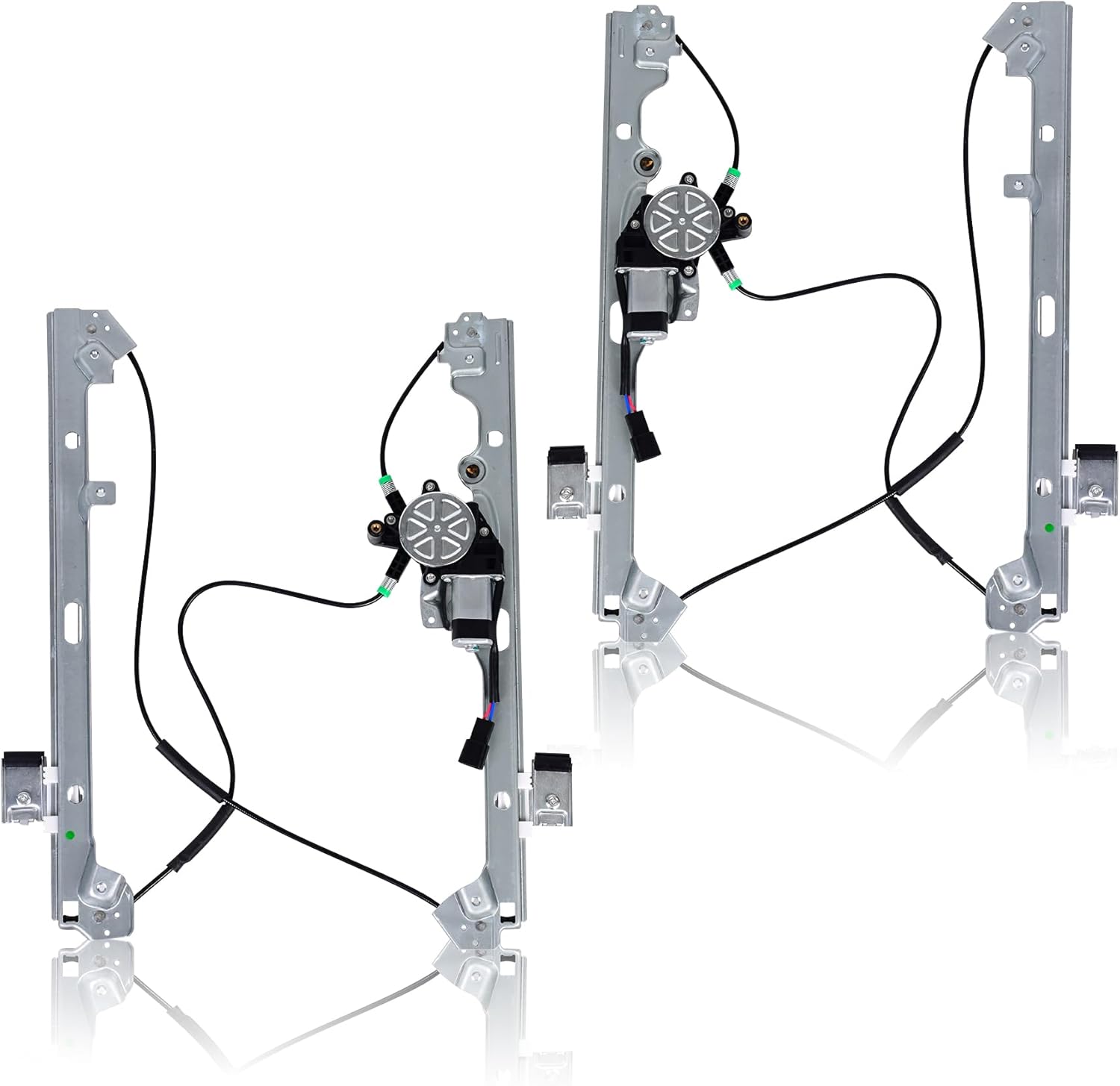 Window Regulator w/Motor Front Driver and Passenger Compatible with 1999-2006 Cadillac Escalade Chevy Avalanche Silverado Suburban Tahoe GMC Sierra Yukon 741-644 741-645