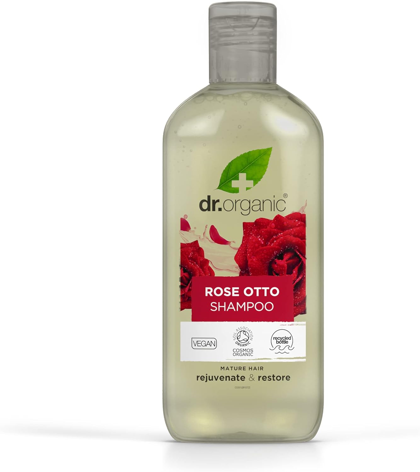 Dr Organic Rose Otto Shampoo, Restorative, Natural, Vegan, Cruelty-Free, Parabens & SLS, Recyclable & Made of Recycled Ocean Bound Plastic, Certified Organic, 266ml