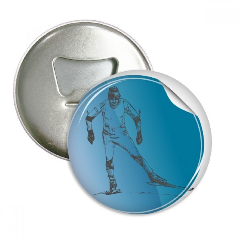 Badges ski hiver décapsuleur aimanté pour apéritifs au chalet 3 pièces