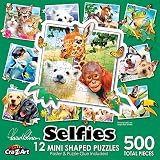 RoseArt - Mini-Shaped - Animal Selfies - 500 Piece Jigsaw Puzzle for Adults