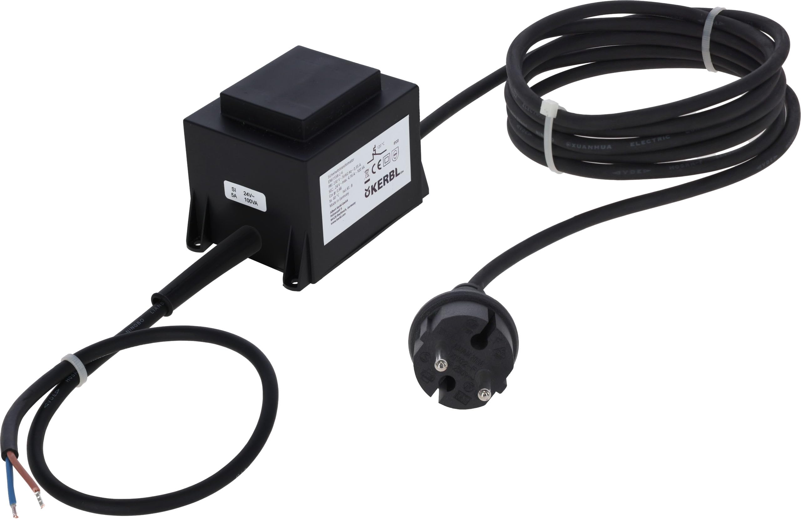 Kerbl Transformator für Beckenheizung – 230 V / 24 V / 100 W (Abmessung 23,5 x 12 x 12,5 cm, Gewicht 2,5 kg, Schwarz, Kunststoff) 223140