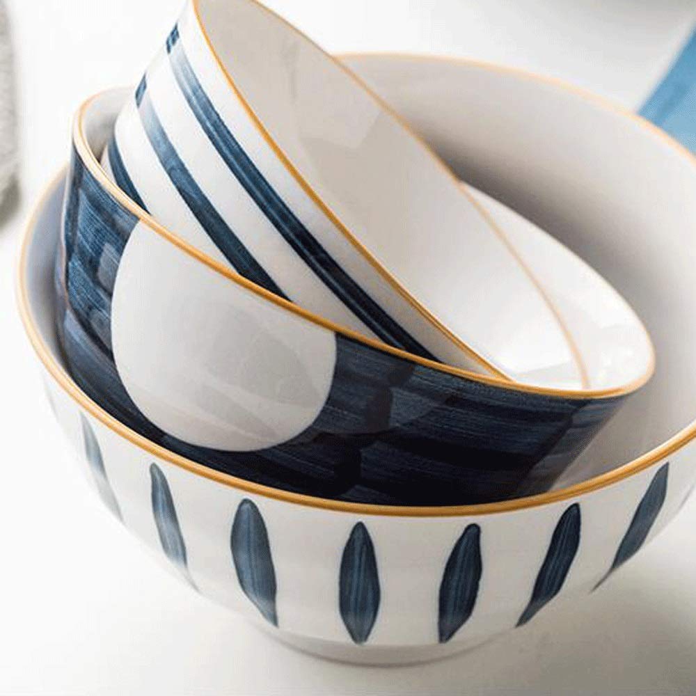 Schüssel 4 Stücke Getreideschale Haushalt Kreative Persönlichkeit Keramik Schüssel Geschirr Set Rice Bowl Leichte und dauerhafte Spülmaschine und Mikrowellenofen for 11,5 * 6,3 cm kleine Kapa