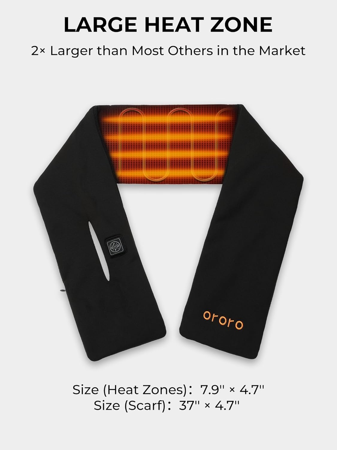 ORORO Heated Scarf, Up to 12 Hours of Warmth, Heated Neck Warmer with Rechargeable Battery - Image 4