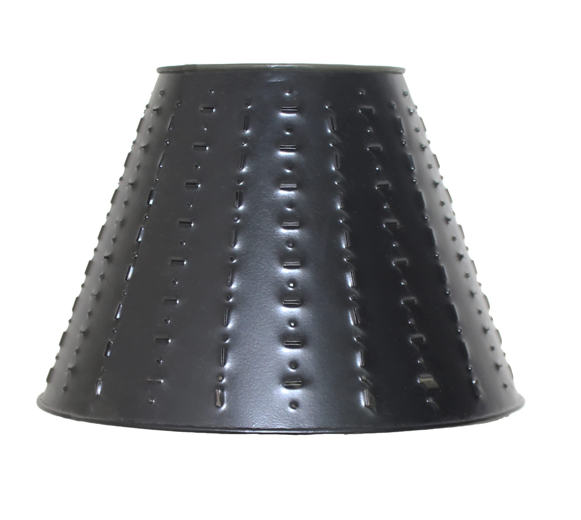 Hand Punched Burgundy Metal 12\" Lamp Shade by Primitive Home Decors