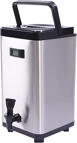 Dispensador de bebidas aislado portátil de acero inoxidable 304 con aislamiento térmico de bebidas frías y calientes con termómetro para té