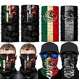 通用 Mexican Flag Skull Face Scarf Breathable Neck Gaiter Tube Balaclava Dust-Proof Windproof UV Hea