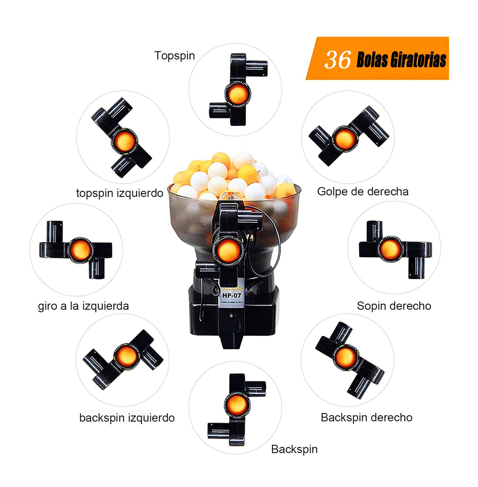 Robot de Tenis de Mesa La máquina de Pelotas de Ping Pong Sirve Pelotas de Ping Pong de regulación de 40 mm Máquina automática de Tenis de Mesa para Entrenador en Solitario para Principiantes