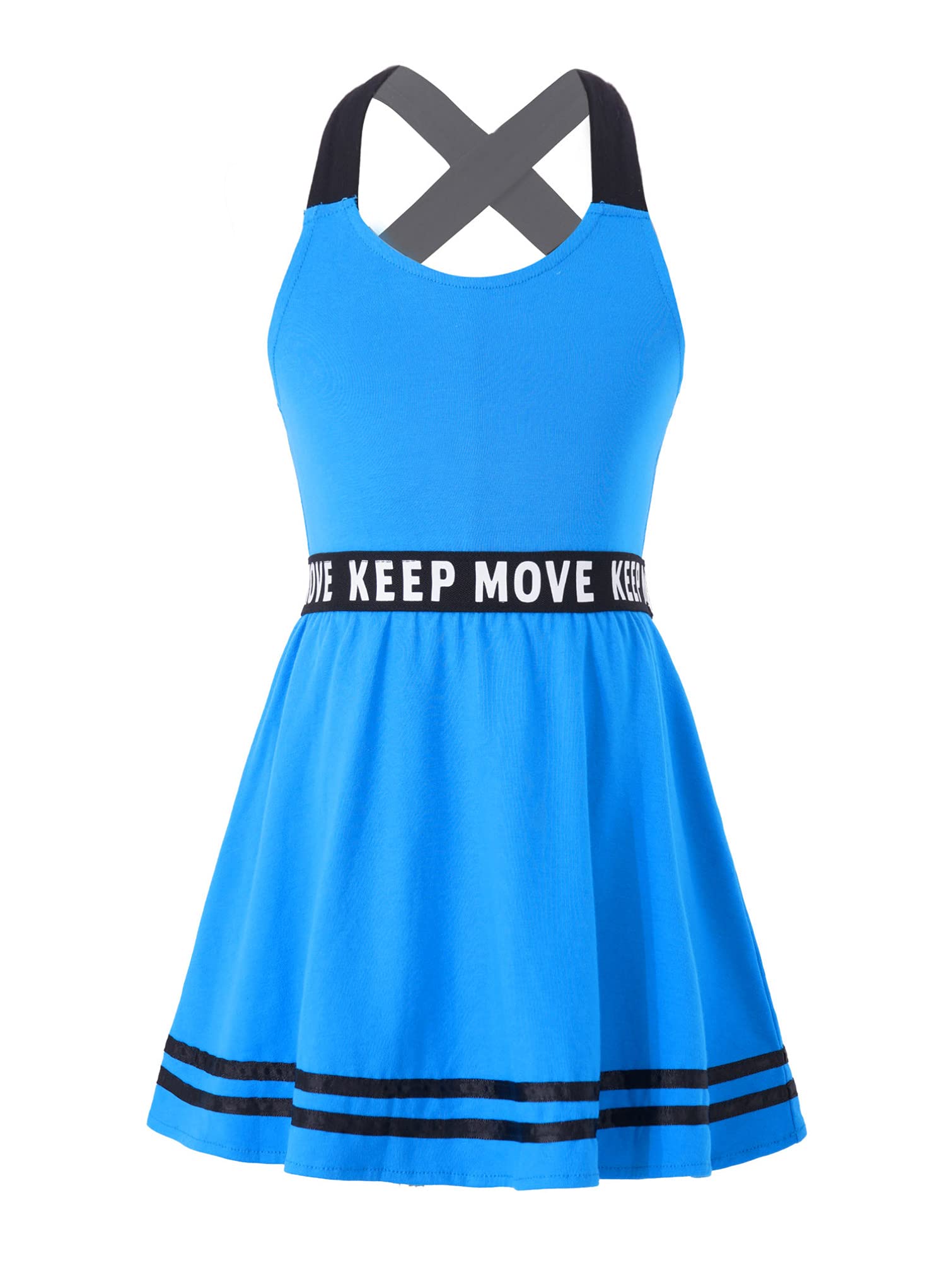 TiaoBug Vestido Deportivo de Tenis Golf para Niña sin Manga Equipo de Netball Júnior Ropa de Deporte Correr Ejercicio Ciclismo Bádminton 5-14 Años