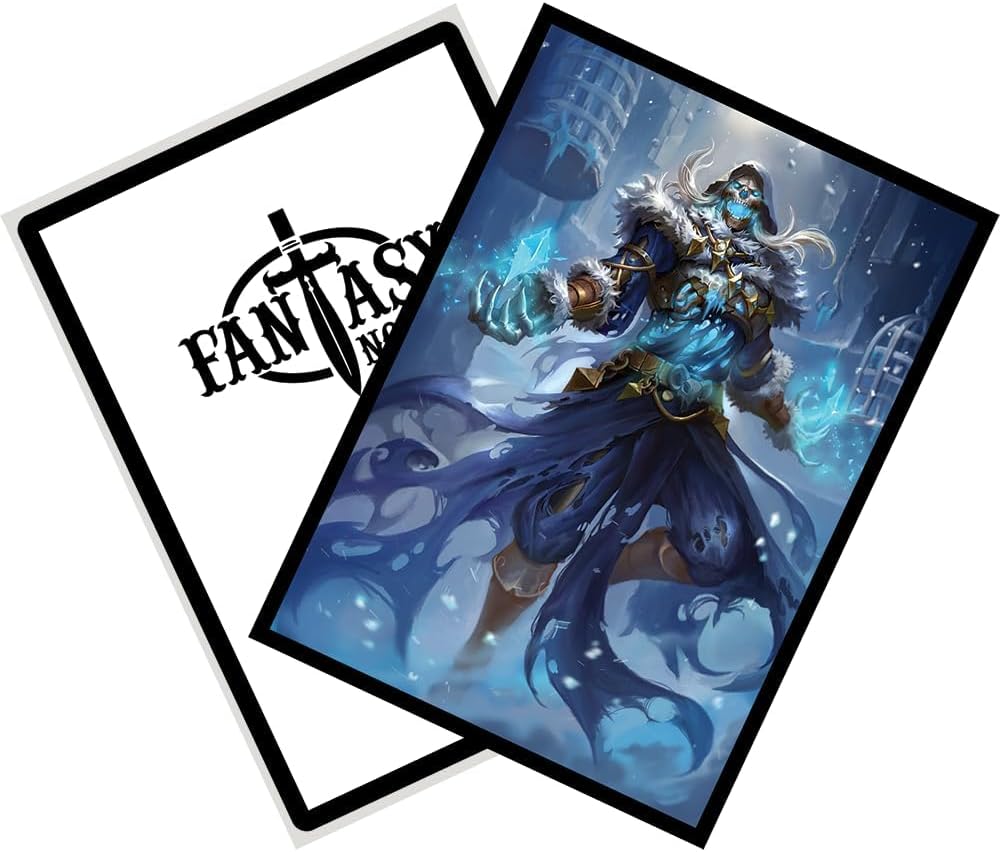 Fantasy North - Rimecage - The Risen Cold - 100 Smooth Matte TCG Trading Card Sleeves - Fits Magic MTG Commander Pokemon and Other Card Games - Playing Card Sleeves