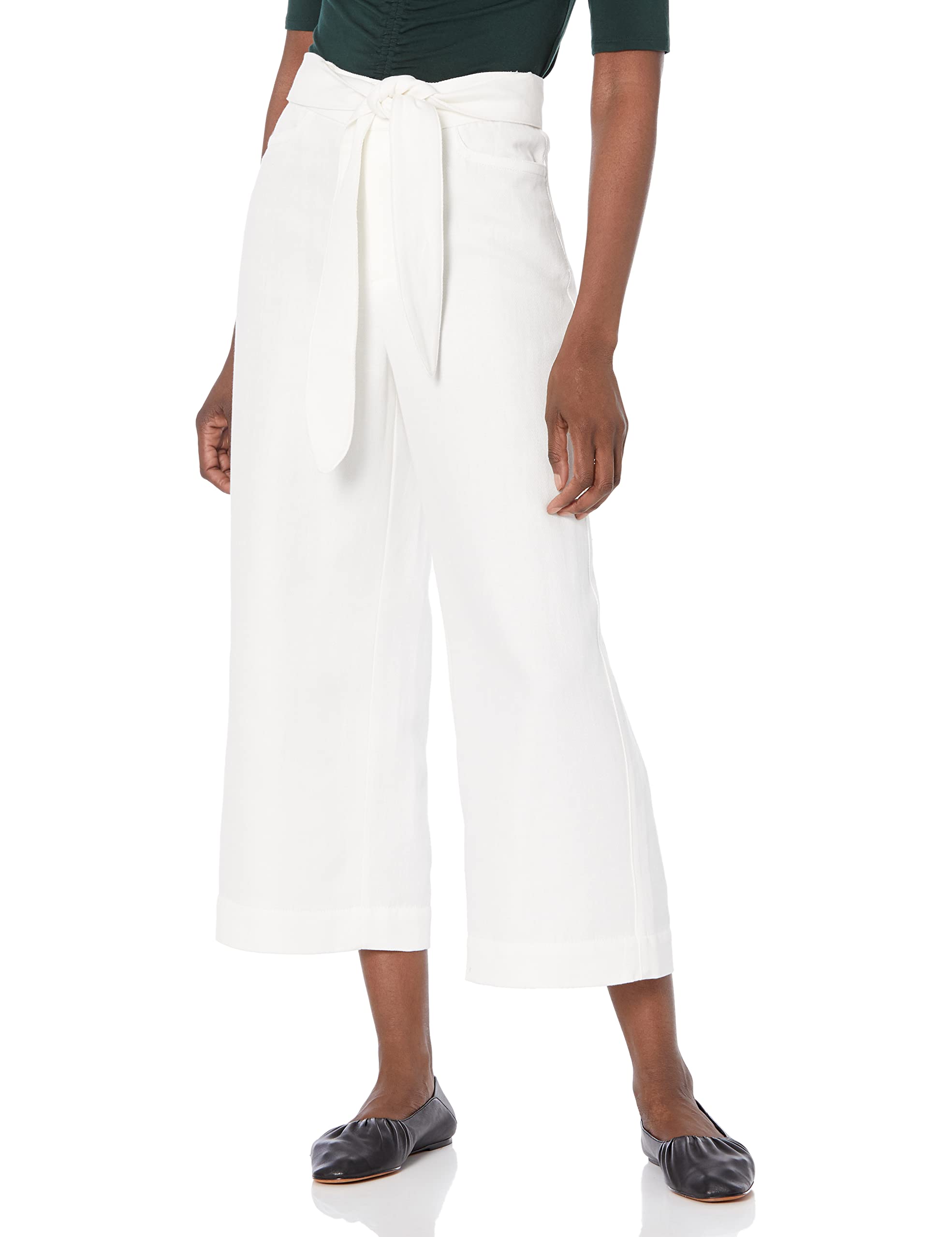 Vince Womens Tie Front Crop Wide PantCasual Pants