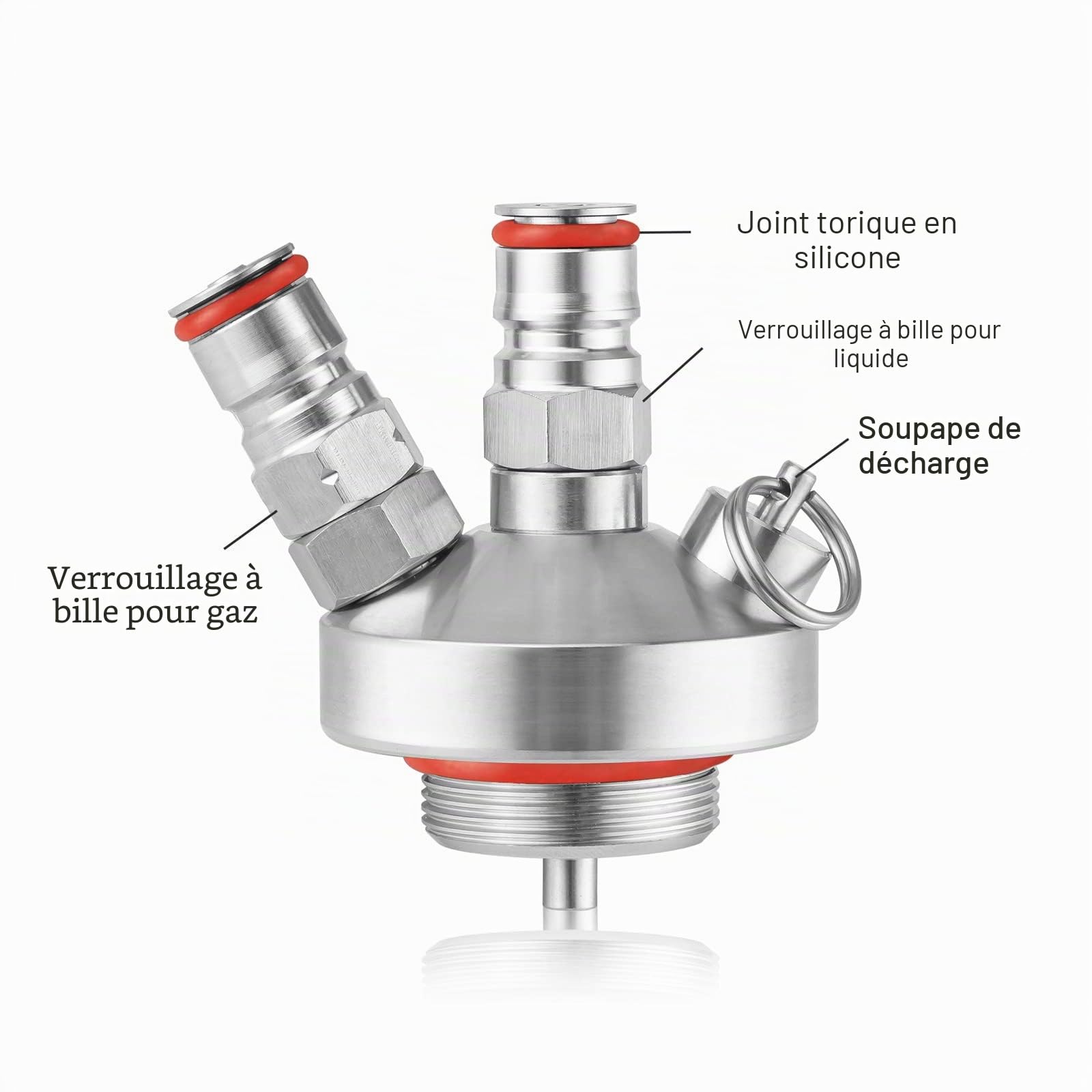 TMCRAFT Mini distributeur de boissons, en acier inoxydable, avec raccord à bière rapide et tuyau de 130 cm pour growler