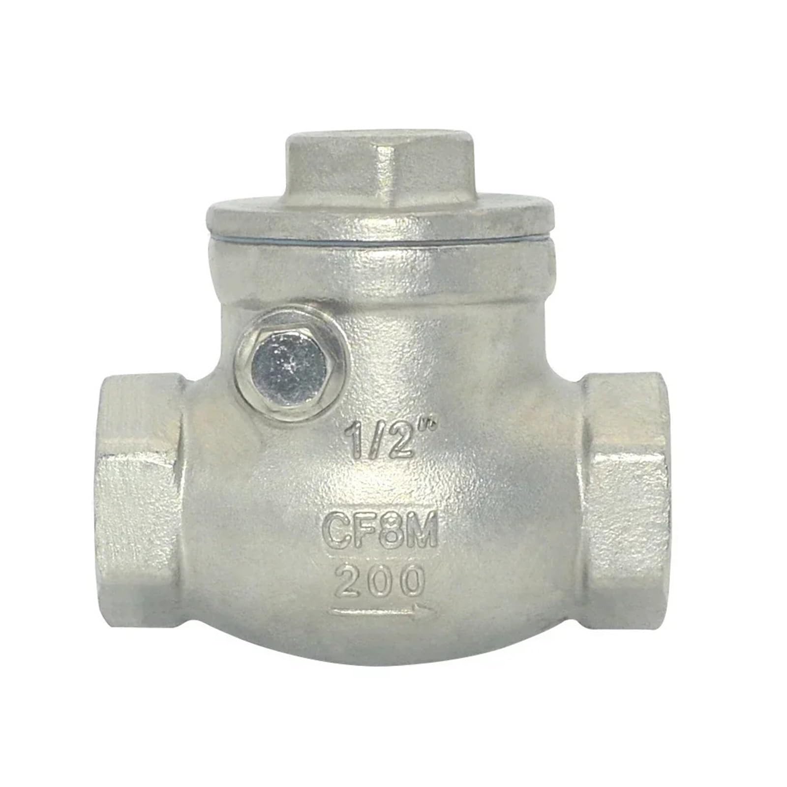 Válvula antirretorno horizontal de acero inoxidable 304, de 1/2", 1", 3/4", 1-1/4", 1-1/2", 2", con rosca hembra unidireccional, 1 unidad(1-1/2")