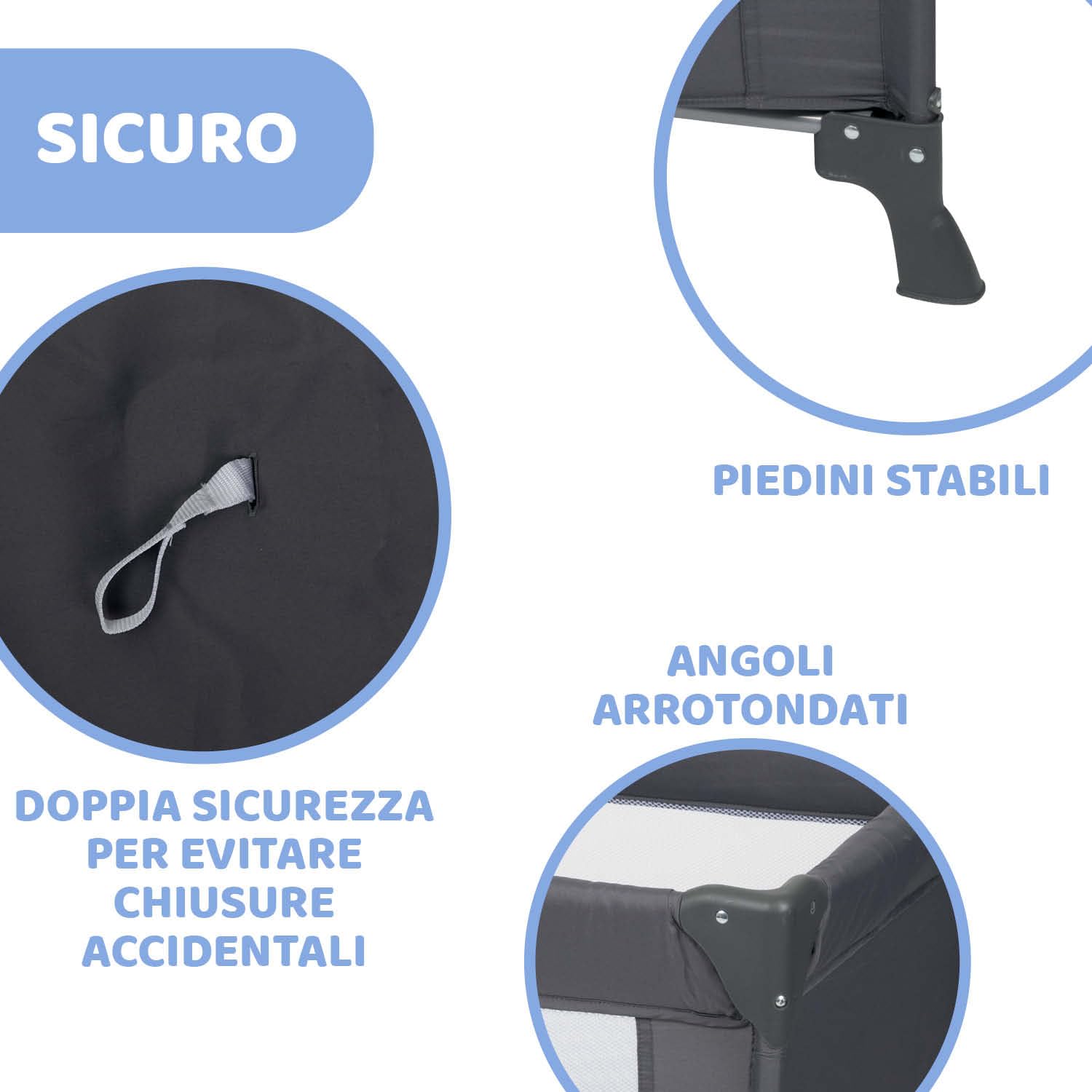 Chicco Good Night Lettino Neonati da Viaggio per Bebè e Bambini dalla Nascita fino a 15 kg, Pieghevole e Compatto, Culla da Campeggio con Finestre in Rete e Borsa da Viaggio