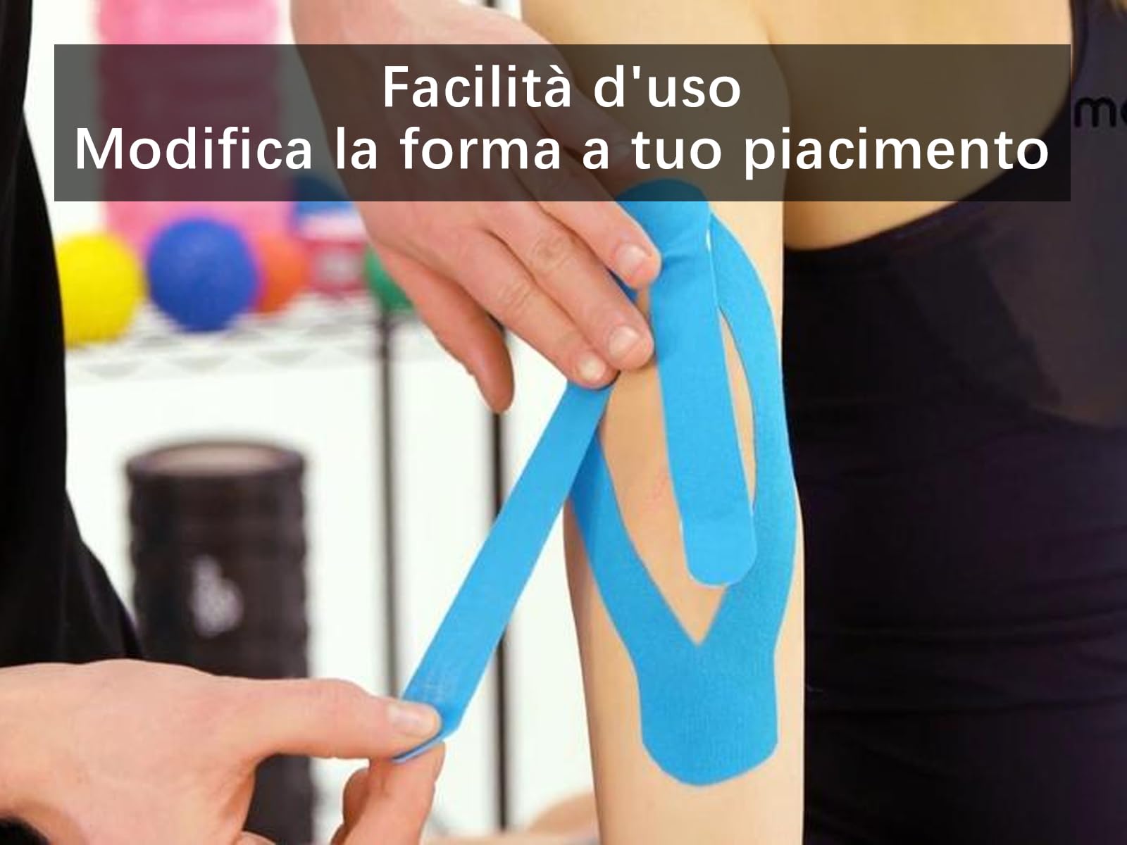 Tigratigro Kinesio Tape,3 Rotoli 5cm x 5m,Nastro Kinesiologico Sportivo per Dolore Muscolare, Ginocchio, Spalla, Gomito - Bendaggio Elastico e Impermeabile, Supporto Articolazioni-Nero, Blu, Naturale