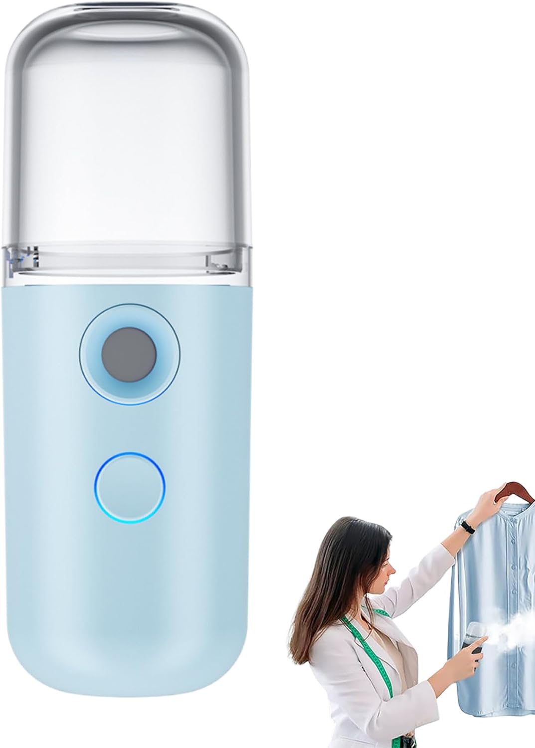 Mini Travel Steamers, Mist Sprayer voor Kleding Spray, Fine Mist Mini Travel Steamers met Visual Water Tank, USB Oplaadbare Nano Mister, Draadloze Draagbare Spuitfles