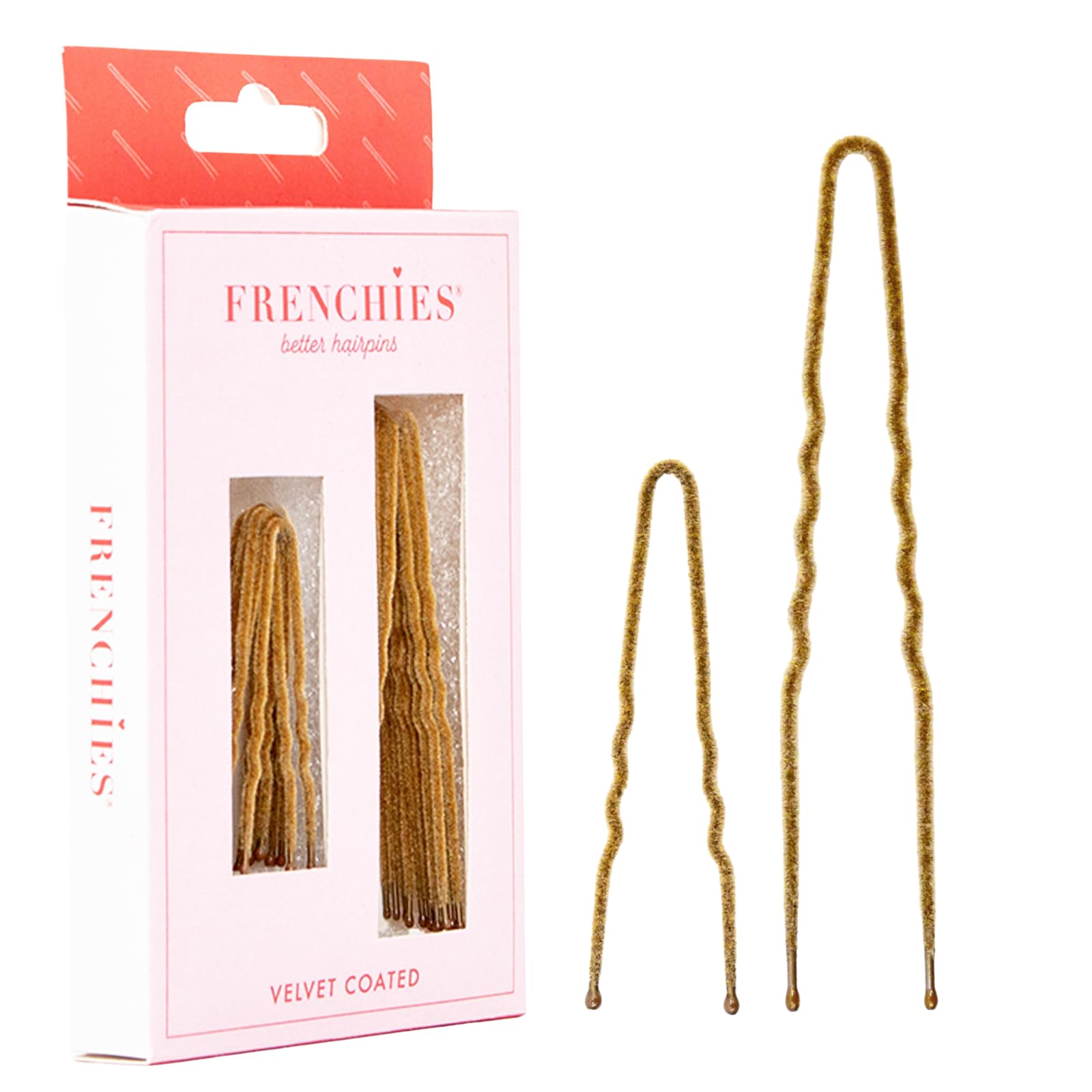 Frenchies French Twist Hair Pin, Ultra Flocked Extra Soft French Hair Pins for Women, Wedding, Updo Extensions, or Wig, 20 Count, Blond