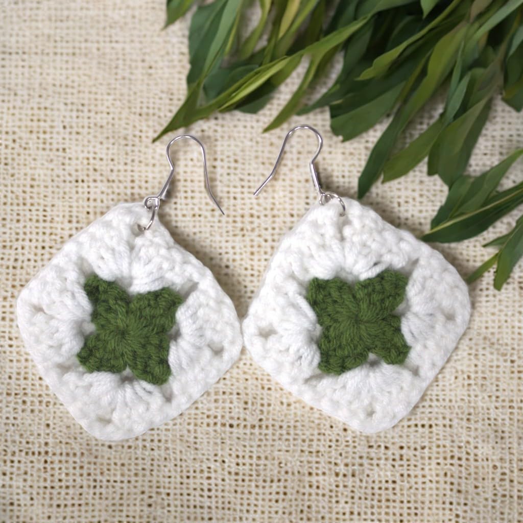 Handmade Crochet Earrings – Lightweight Earrings, Vintage Crochet Lace Earrings for Women, Handmade Statement Jewelry, Eco-Friendly Gifts, Modern Dangle Drop Earrings, Hypoallergenic Hooks - Image 8